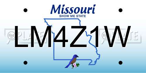 LM4Z1W Missouri License Plate