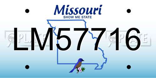 LM57716 Missouri License Plate