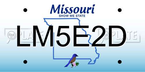 LM5E2D Missouri License Plate