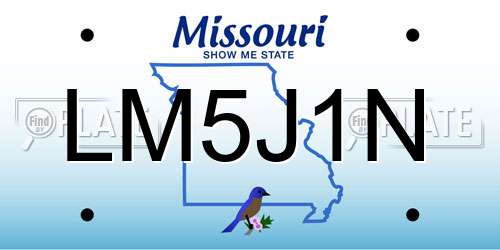 LM5J1N Missouri License Plate