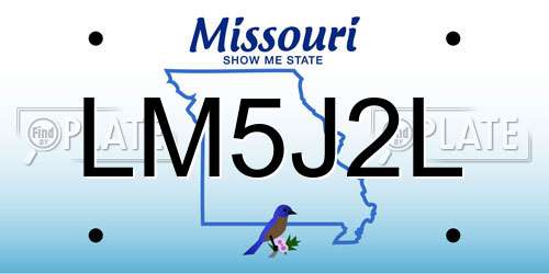 LM5J2L Missouri License Plate