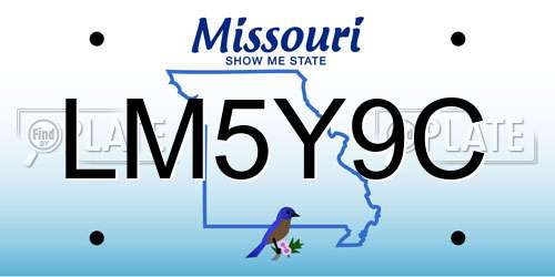LM5Y9C Missouri License Plate