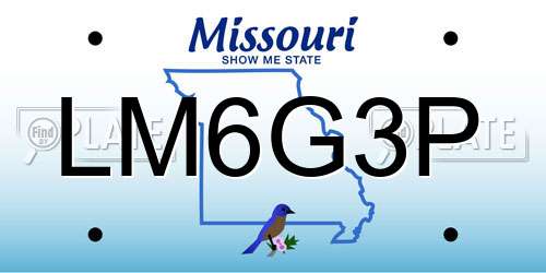 LM6G3P Missouri License Plate