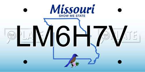 LM6H7V Missouri License Plate