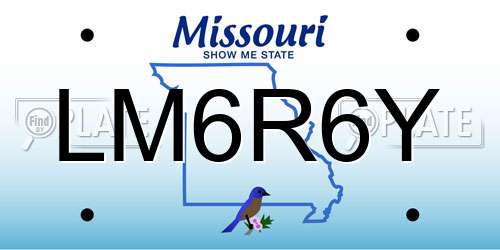 LM6R6Y Missouri License Plate
