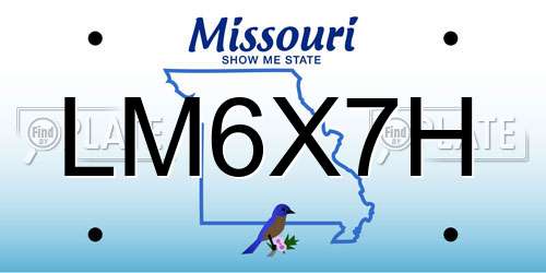 LM6X7H Missouri License Plate