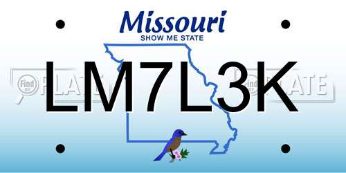LM7L3K Missouri License Plate