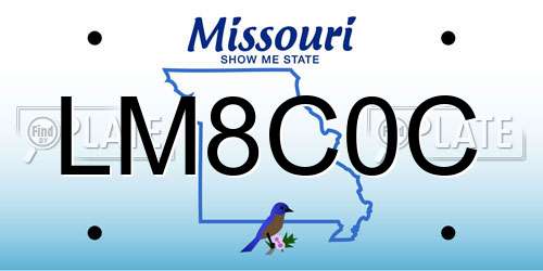 LM8C0C Missouri License Plate