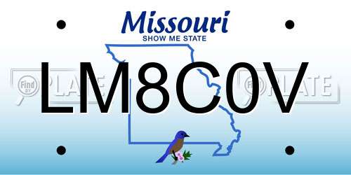 LM8C0V Missouri License Plate