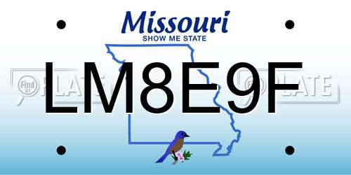 LM8E9F Missouri License Plate