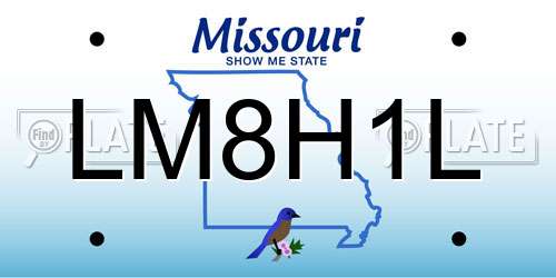 LM8H1L Missouri License Plate