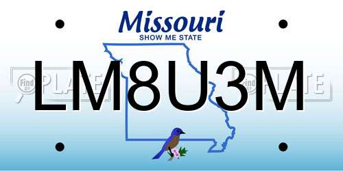 LM8U3M Missouri License Plate