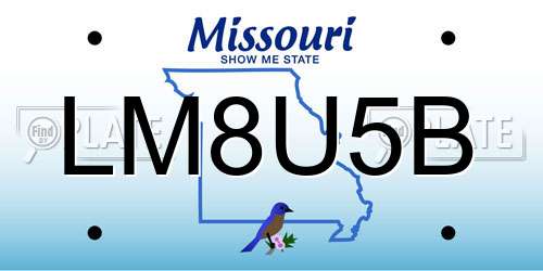 LM8U5B Missouri License Plate