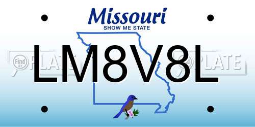 LM8V8L Missouri License Plate
