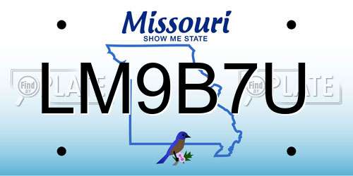 LM9B7U Missouri License Plate