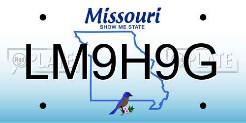LM9H9G Missouri License Plate