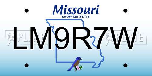 LM9R7W Missouri License Plate