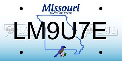 LM9U7E Missouri License Plate