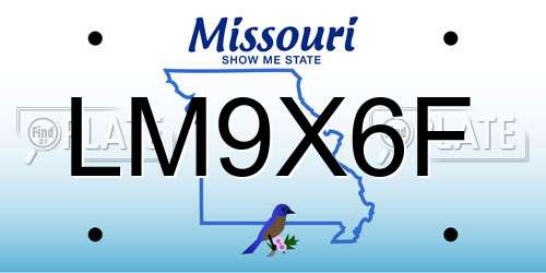 LM9X6F Missouri License Plate