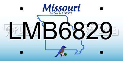 LMB6829 Missouri License Plate