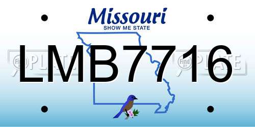 LMB7716 Missouri License Plate
