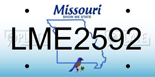 LME2592 Missouri License Plate