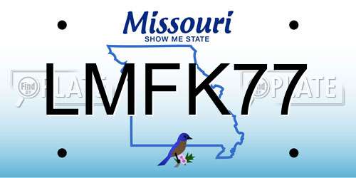 LMFK77 Missouri License Plate