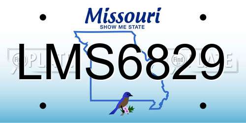 LMS6829 Missouri License Plate