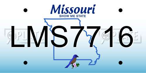 LMS7716 Missouri License Plate