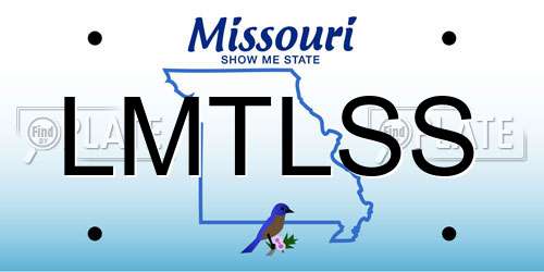 LMTLSS Missouri License Plate