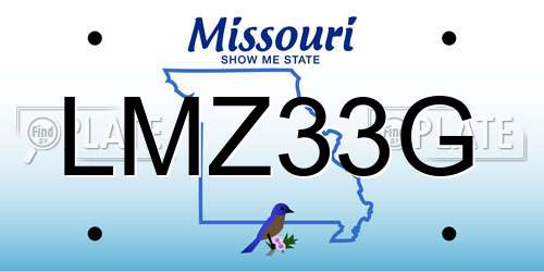 LMZ33G Missouri License Plate