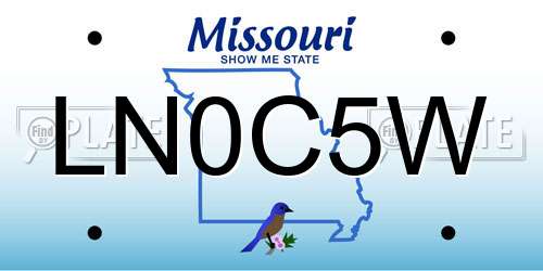 LN0C5W Missouri License Plate
