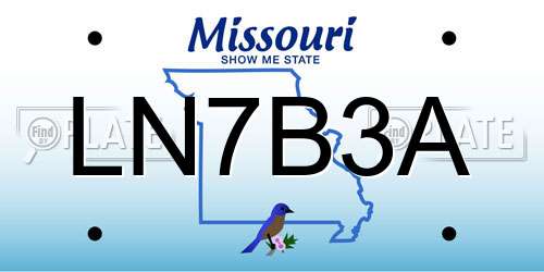 LN7B3A Missouri License Plate