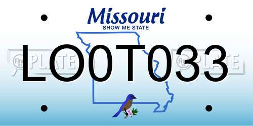 LO0T033 Missouri License Plate