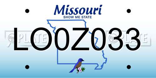 LO0Z033 Missouri License Plate