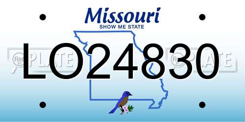 LO24830 Missouri License Plate