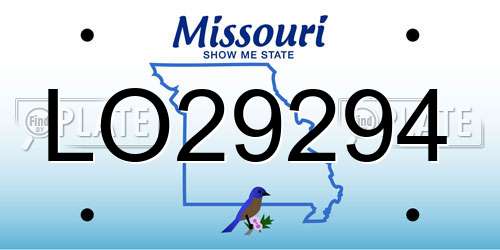 LO29294 Missouri License Plate