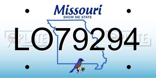 LO79294 Missouri License Plate