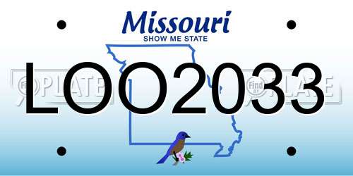LOO2033 Missouri License Plate