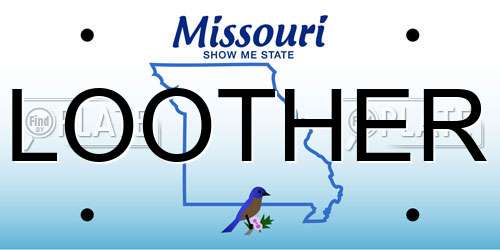 LOOTHER Missouri License Plate