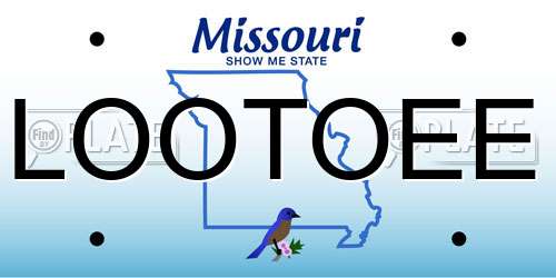 LOOTOEE Missouri License Plate