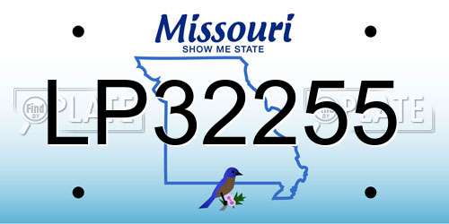 LP32255 Missouri License Plate