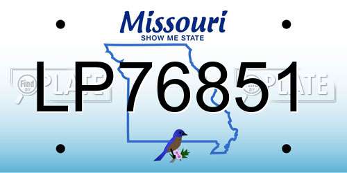LP76851 Missouri License Plate