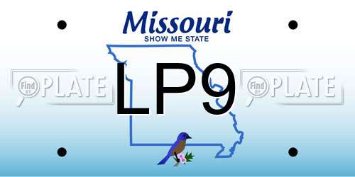 LP9 Missouri License Plate