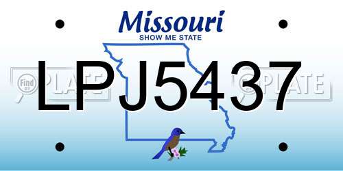 LPJ5437 Missouri License Plate