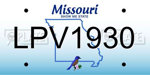 LPV1930 Missouri License Plate