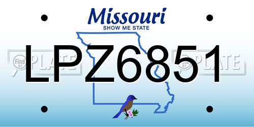 LPZ6851 Missouri License Plate