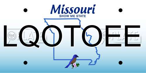 LQOTOEE Missouri License Plate