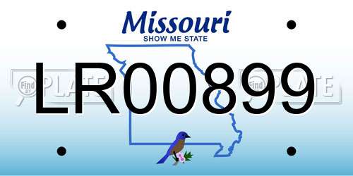 LR00899 Missouri License Plate