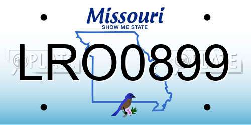 LRO0899 Missouri License Plate